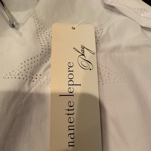 NEW Nanette Lepore Running Stars Drawstring Cowl Neck Raincoat Jacket Women L - Picture 9 of 11